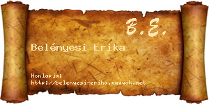 Belényesi Erika névjegykártya